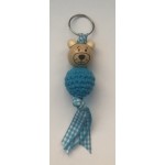 GEHAAKTE BEER hanger in TURQUOISE BLAUW